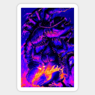 Retro Godzilla Vs Lobster Magnet